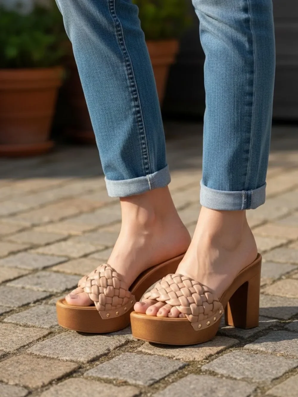 Steve Madden Amazed Braided Platform Sandals Size 9.5